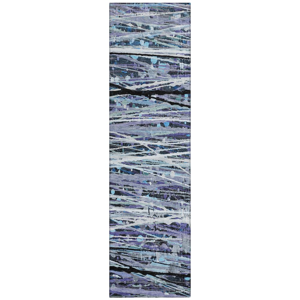 Machine Washable Indoor/Outdoor Chantille ACN2126 Purple 2'3" x 7'6" Runner Rug. Picture 1