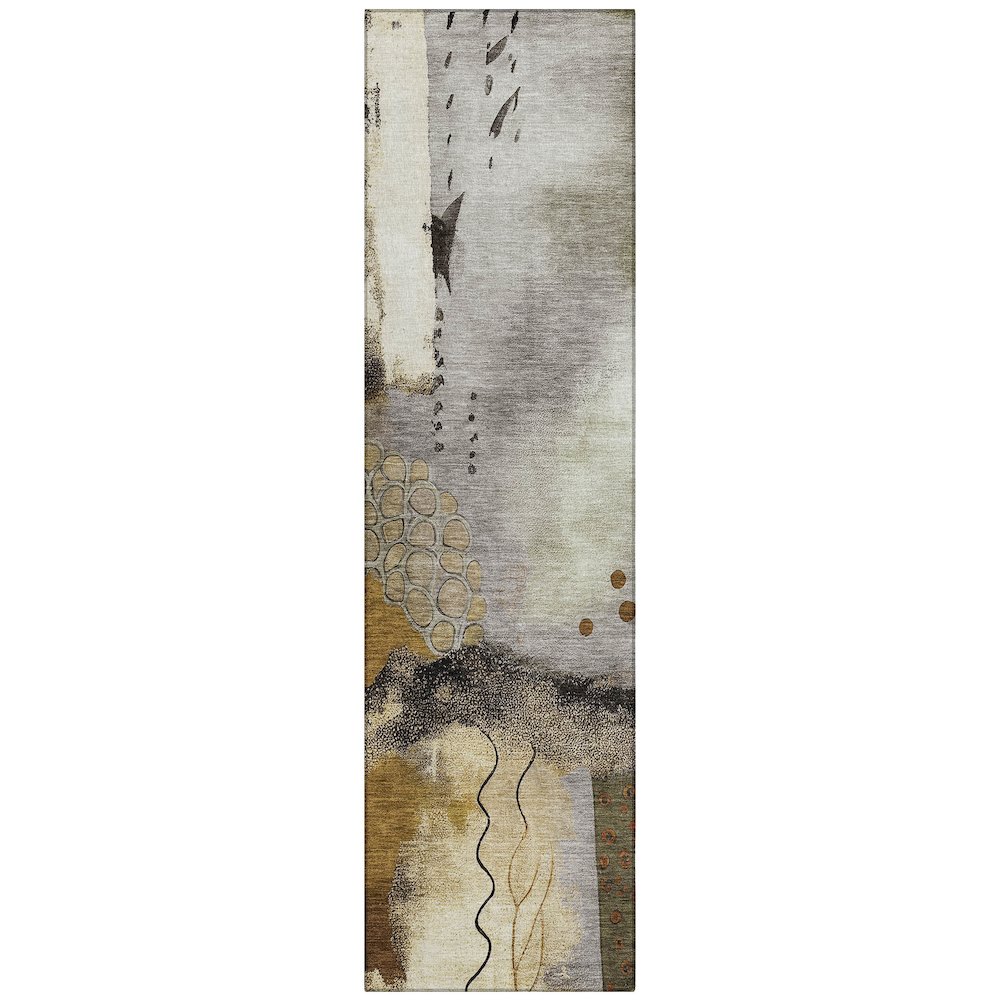 Machine Washable Indoor/Outdoor Chantille ACN2127 Chocolate 2'3"x7'6" Runner Rug. Picture 1