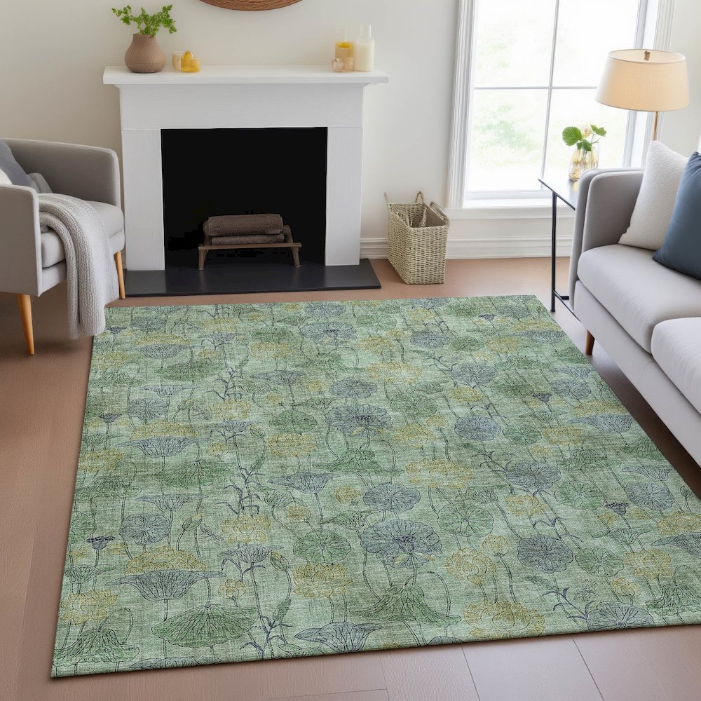 Machine Washable Indoor/Outdoor Chantille ACN2128 Aloe 2'6" x 3'10" Rug. Picture 5
