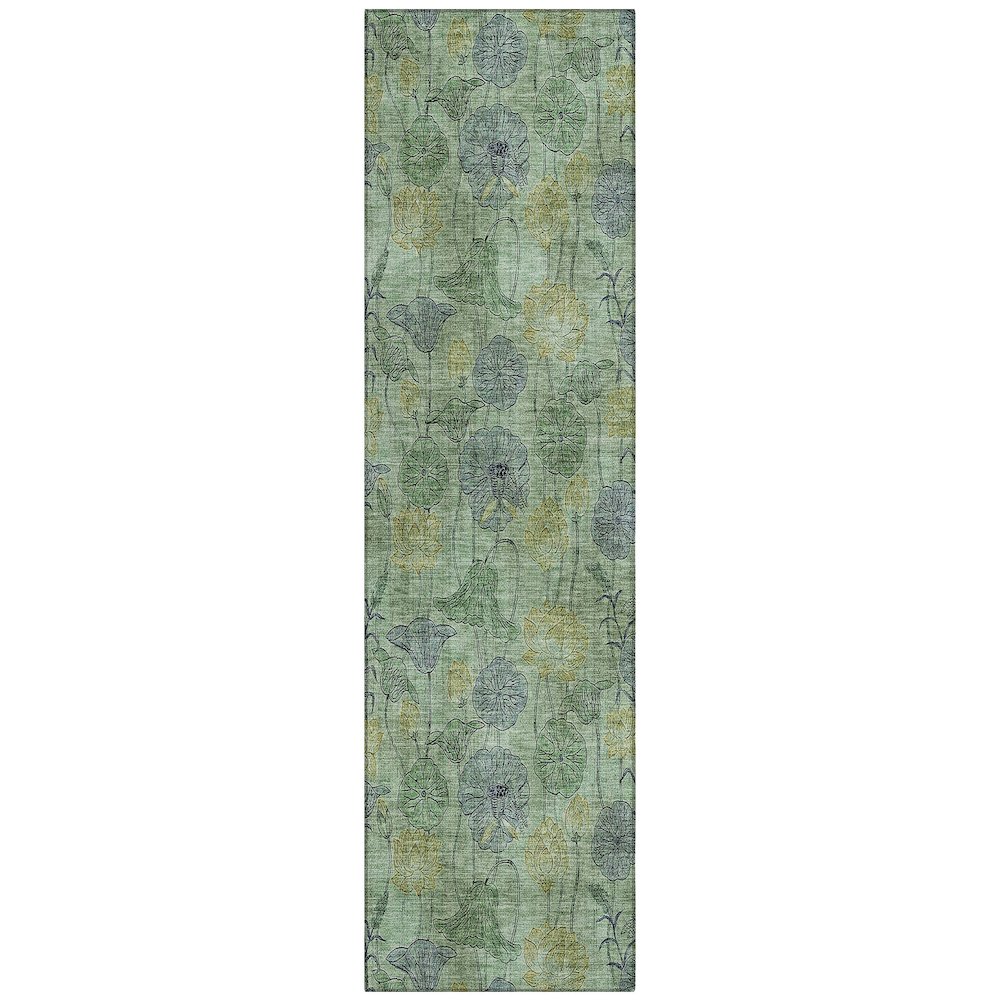 Machine Washable Indoor/Outdoor Chantille ACN2128 Aloe 2'3" x 7'6" Runner Rug. Picture 1