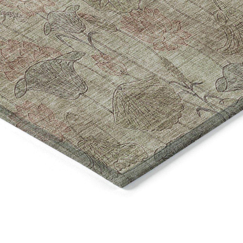 Machine Washable Indoor/Outdoor Chantille ACN2128 Brown 1'8" x 2'6" Rug. Picture 3