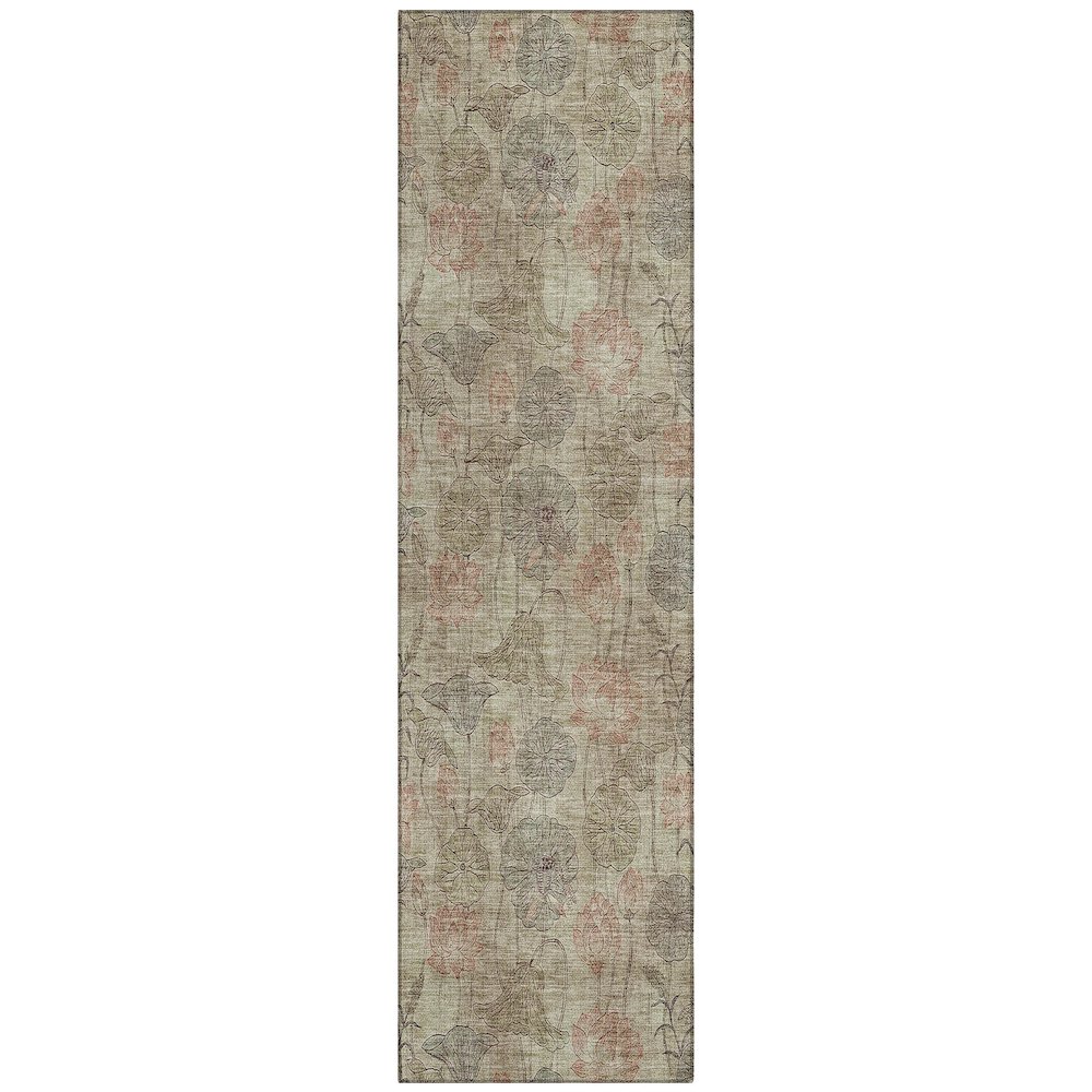 Machine Washable Indoor/Outdoor Chantille ACN2128 Brown 2'3" x 7'6" Runner Rug. Picture 1