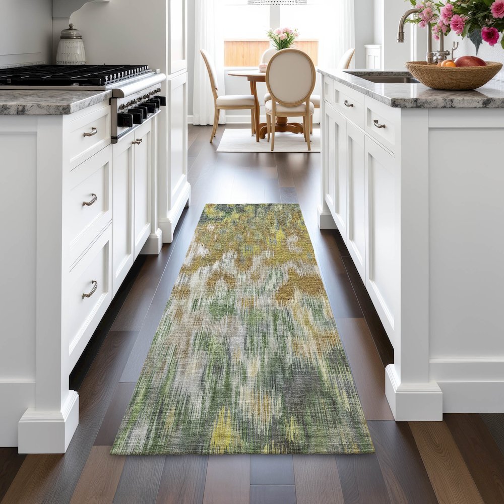 Machine Washable Indoor/Outdoor Chantille ACN2129 Brown 2'3" x 7'6" Runner Rug. Picture 5