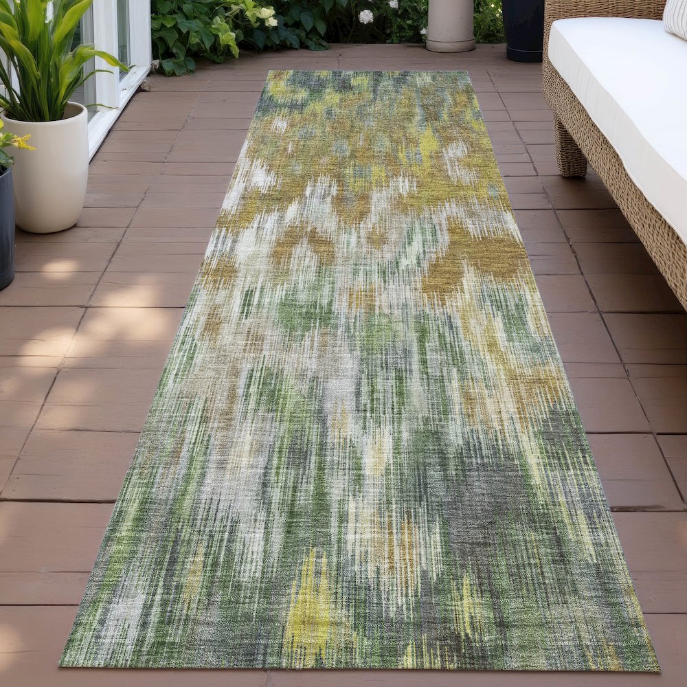Machine Washable Indoor/Outdoor Chantille ACN2129 Brown 2'3" x 7'6" Runner Rug. Picture 6