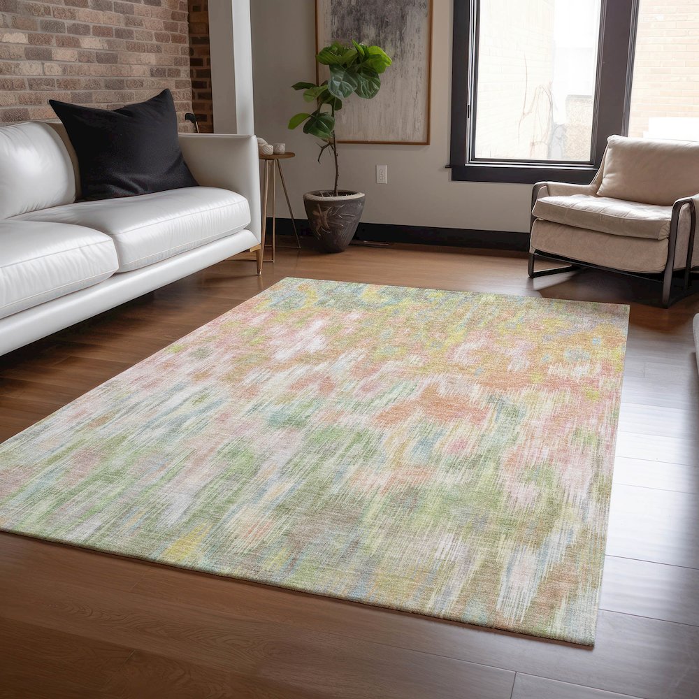 Machine Washable Indoor/Outdoor Chantille ACN2129 Coral 2'6" x 3'10" Rug. Picture 5