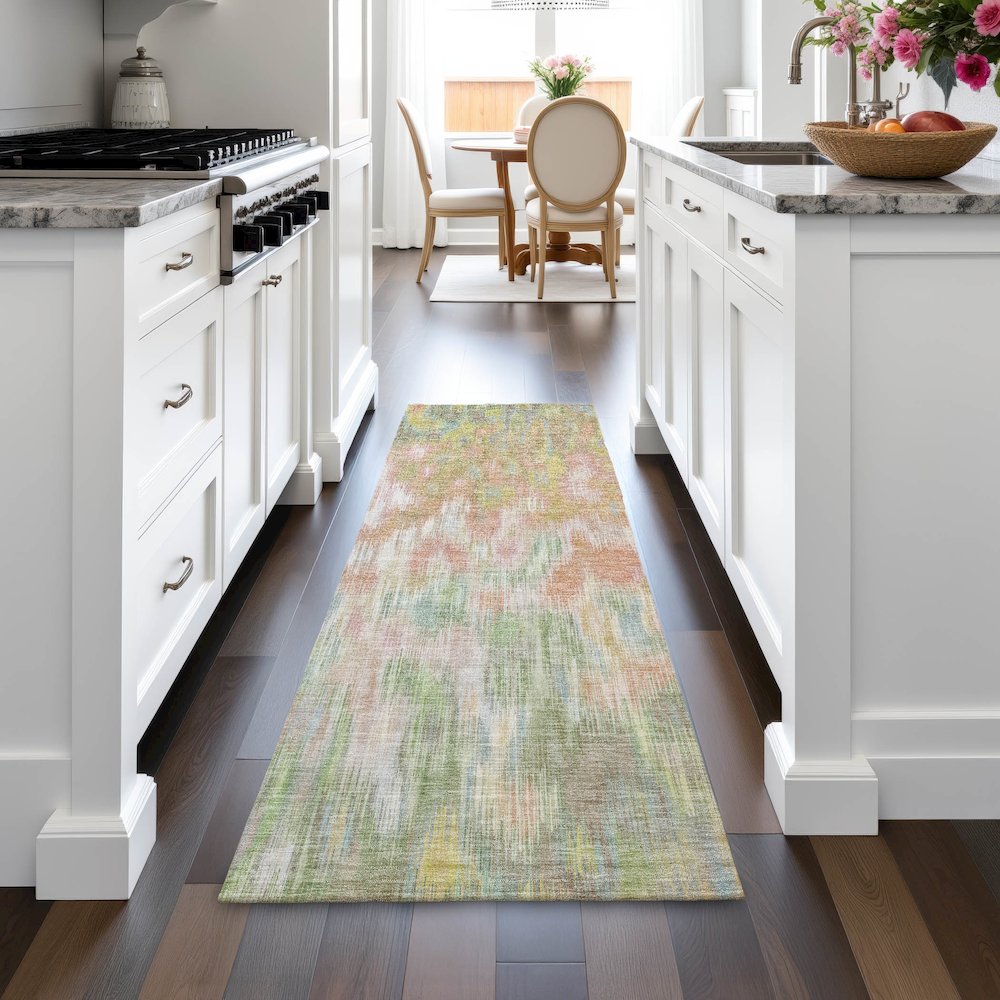 Machine Washable Indoor/Outdoor Chantille ACN2129 Coral 2'3" x 7'6" Runner Rug. Picture 5