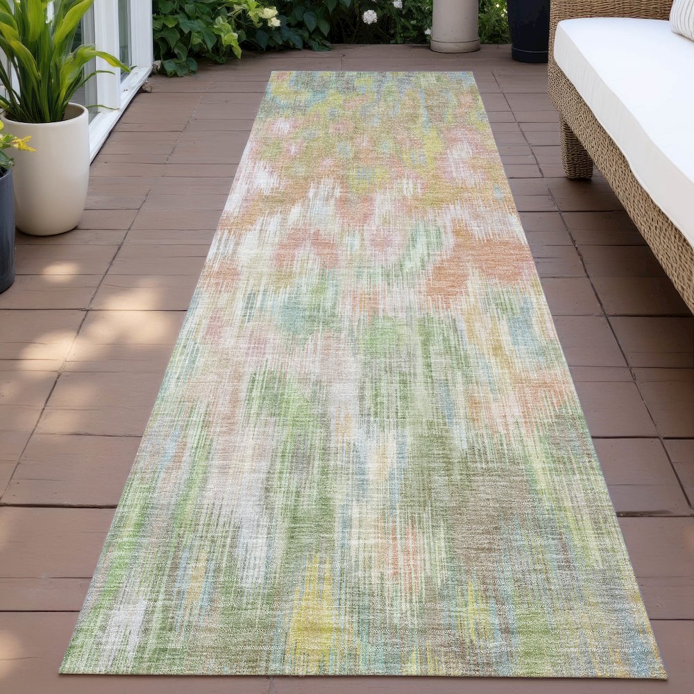 Machine Washable Indoor/Outdoor Chantille ACN2129 Coral 2'3" x 7'6" Runner Rug. Picture 6