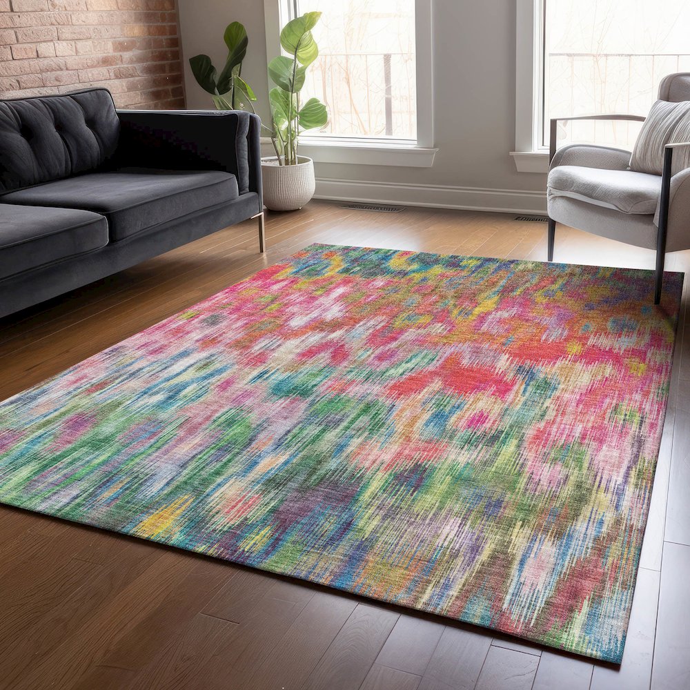 Machine Washable Indoor/Outdoor Chantille ACN2129 Pink 2'6" x 3'10" Rug. Picture 5