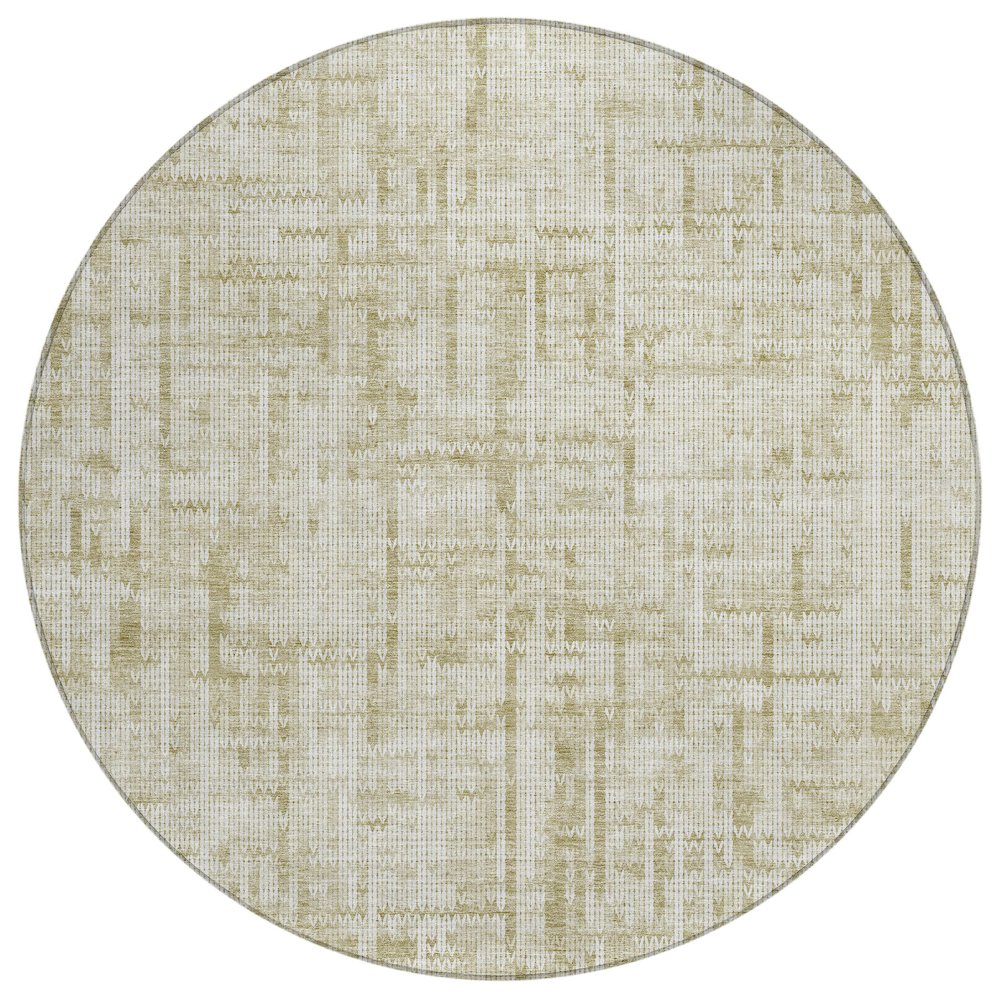Machine Washable Indoor/Outdoor Chantille ACN2130 Beige 8' x 8' Round Rug. Picture 1