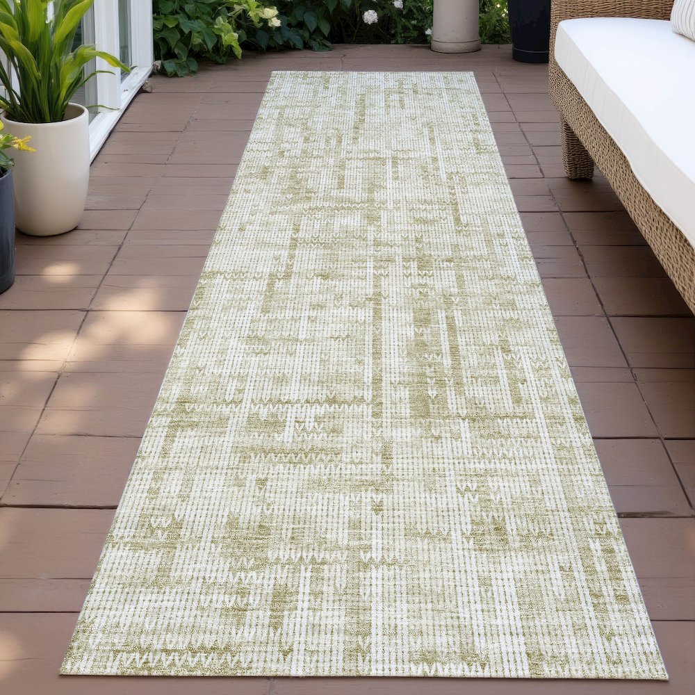 Machine Washable Indoor/Outdoor Chantille ACN2130 Beige 2'3" x 7'6" Runner Rug. Picture 6