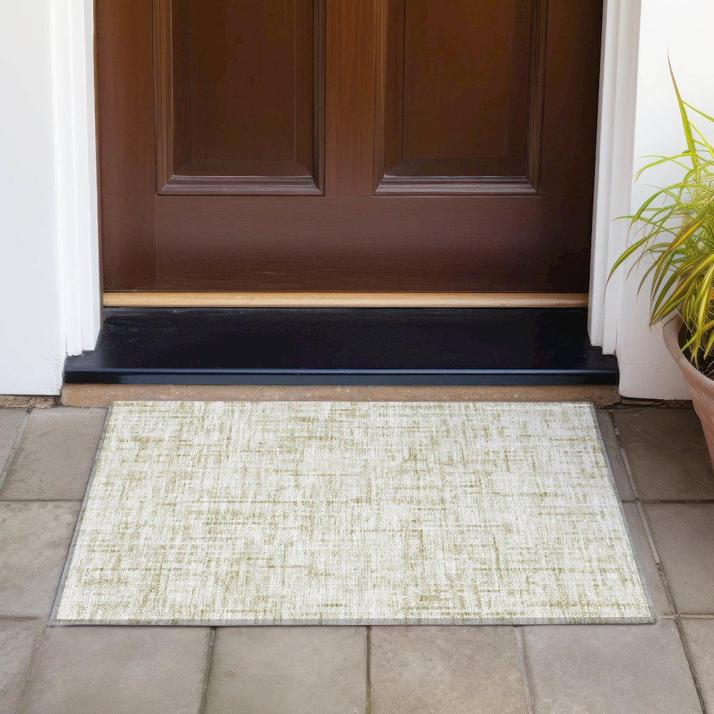 Machine Washable Indoor/Outdoor Chantille ACN2130 Beige 1'8" x 2'6" Rug. Picture 6