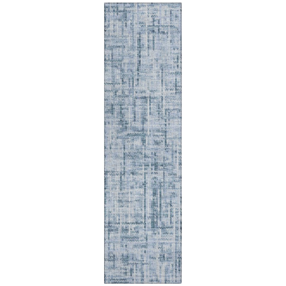 Machine Washable Indoor/Outdoor Chantille ACN2130 Blue 2'3" x 7'6" Runner Rug. Picture 1