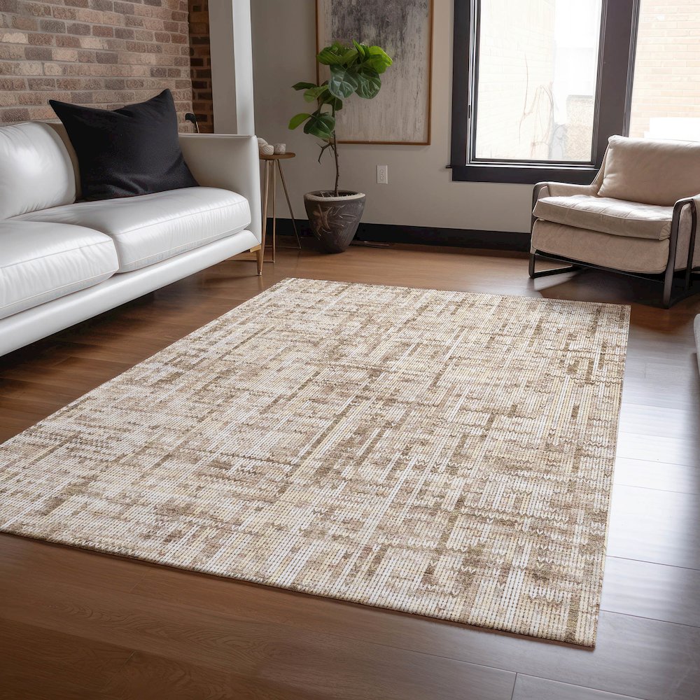 Machine Washable Indoor/Outdoor Chantille ACN2130 Brown 2'6" x 3'10" Rug. Picture 5