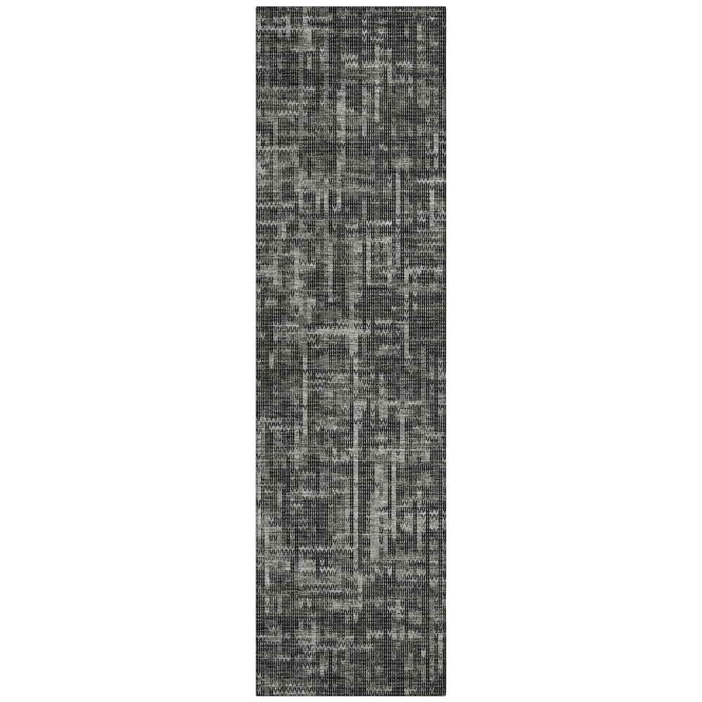 Machine Washable Indoor/Outdoor Chantille ACN2130 Charcoal 2'3"x7'6" Runner Rug. Picture 1