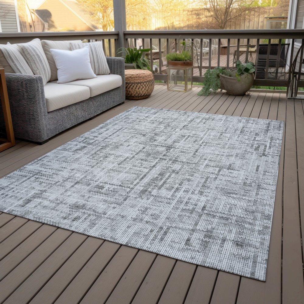 Machine Washable Indoor/Outdoor Chantille ACN2130 Gray 2'6" x 3'10" Rug. Picture 8