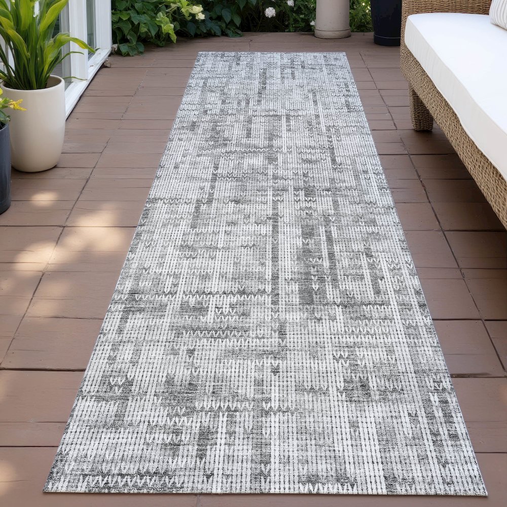 Machine Washable Indoor/Outdoor Chantille ACN2130 Gray 2'3" x 7'6" Runner Rug. Picture 6