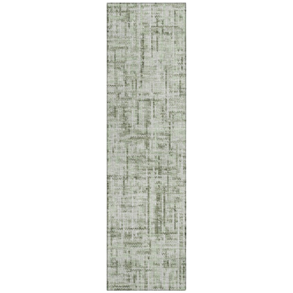 Machine Washable Indoor/Outdoor Chantille ACN2130 Green 2'3" x 7'6" Runner Rug. Picture 1