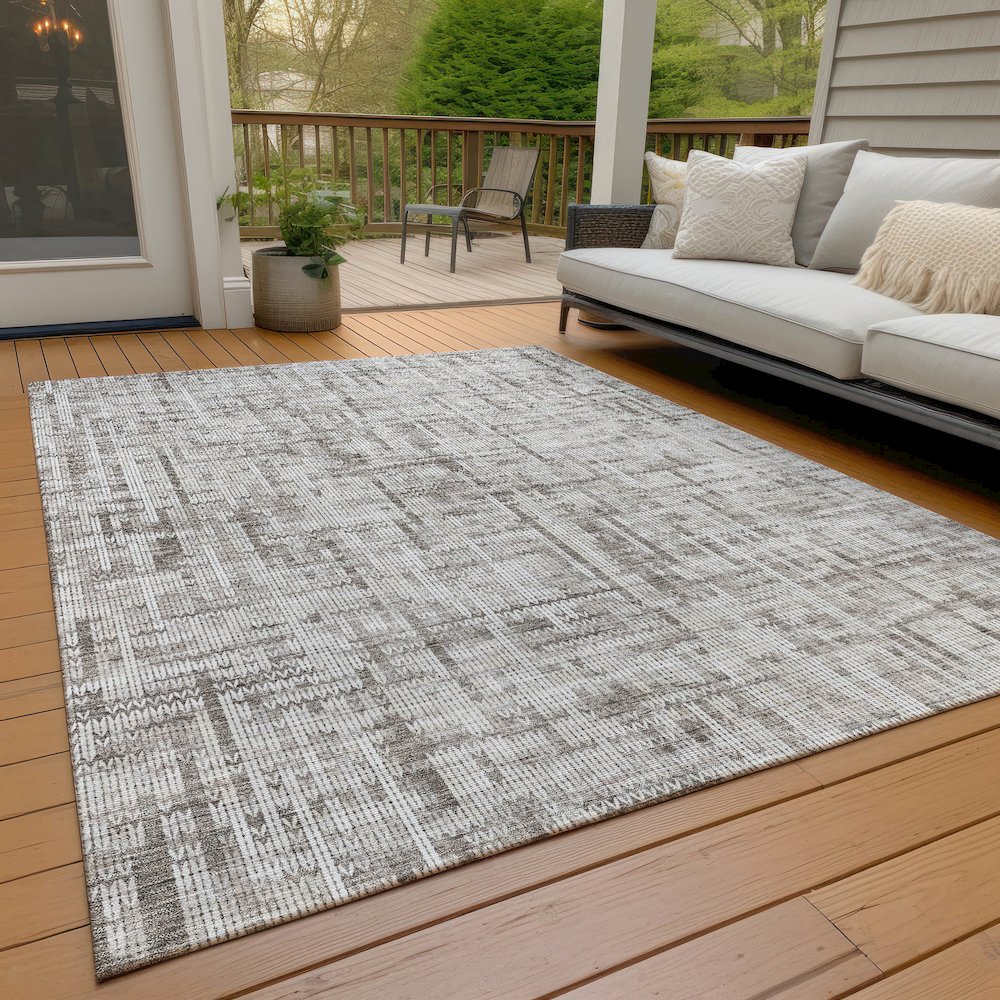 Machine Washable Indoor/Outdoor Chantille ACN2130 Taupe 2'6" x 3'10" Rug. Picture 7