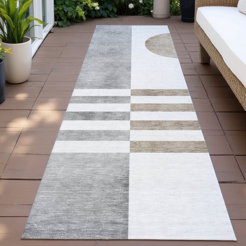 Machine Washable Indoor/Outdoor Chantille ACN2131 Ivory 2'3" x 7'6" Runner Rug. Picture 6