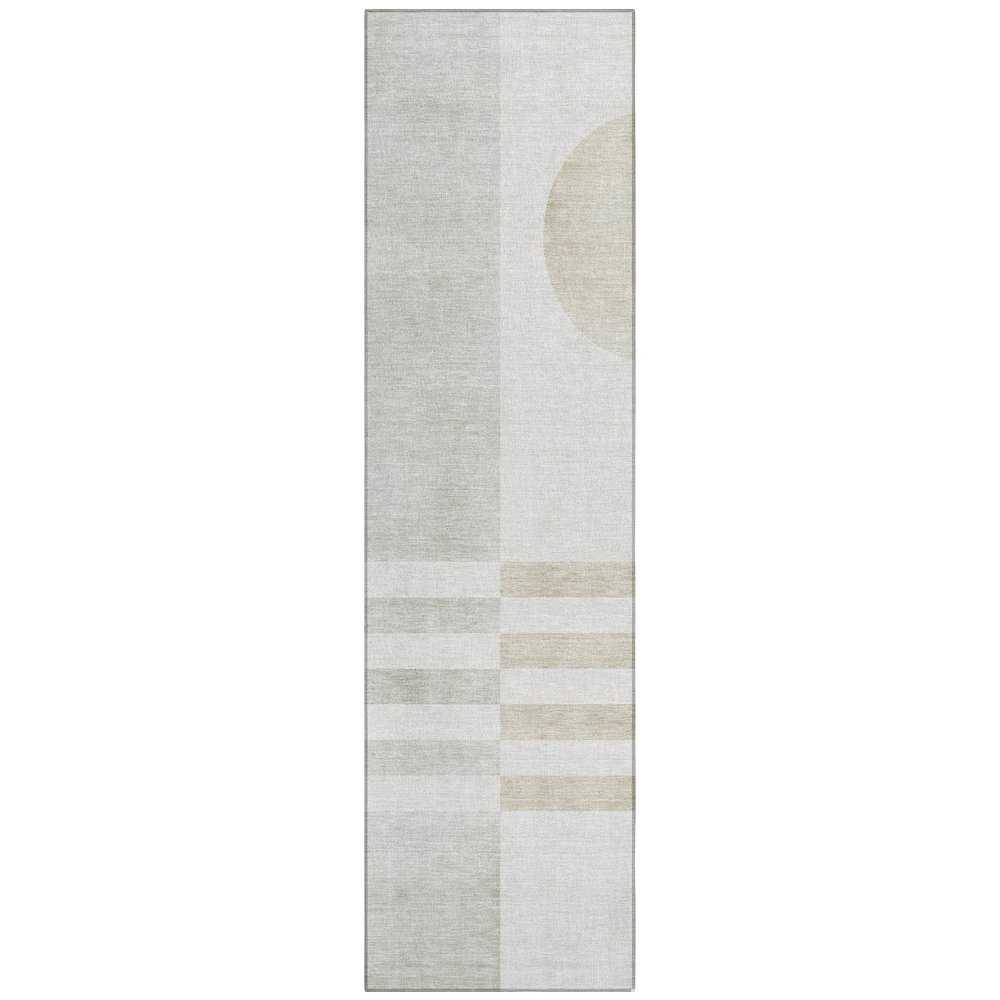 Machine Washable Indoor/Outdoor Chantille ACN2131 Linen 2'3" x 7'6" Runner Rug. Picture 1