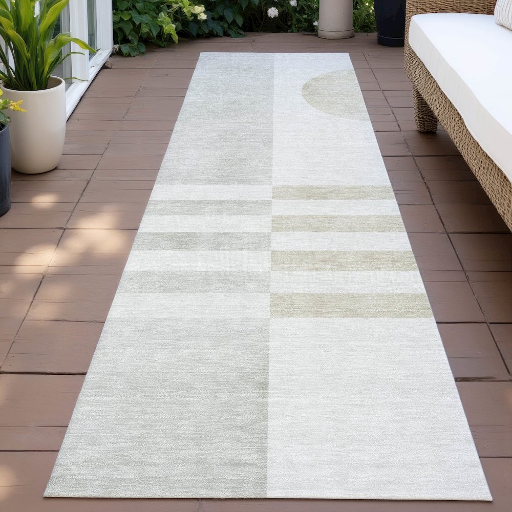 Machine Washable Indoor/Outdoor Chantille ACN2131 Linen 2'3" x 7'6" Runner Rug. Picture 6