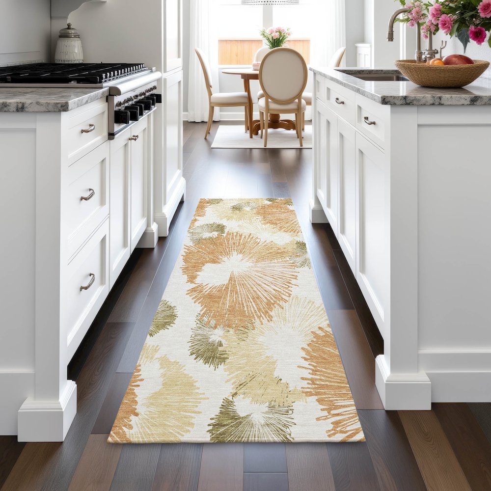 Machine Washable Indoor/Outdoor Chantille ACN2132 Coral 2'3" x 7'6" Runner Rug. Picture 5