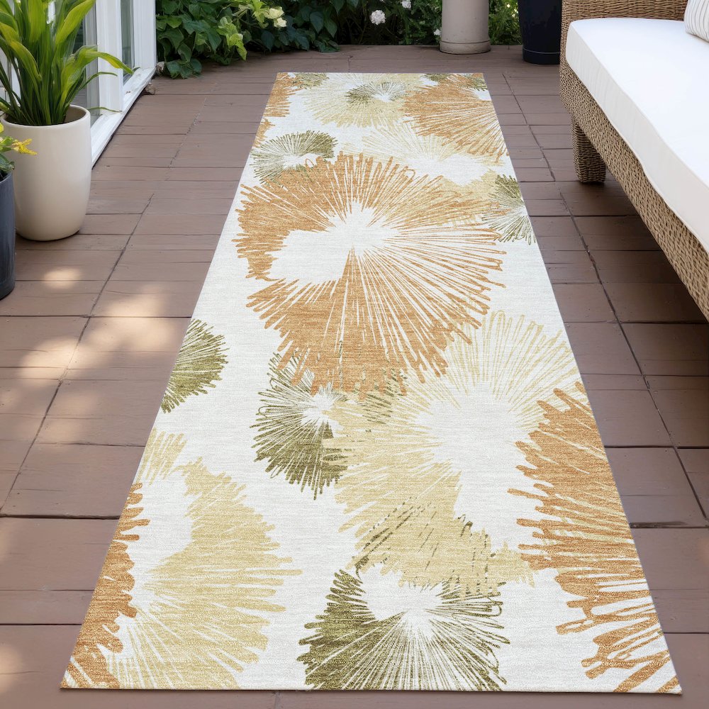 Machine Washable Indoor/Outdoor Chantille ACN2132 Coral 2'3" x 7'6" Runner Rug. Picture 6