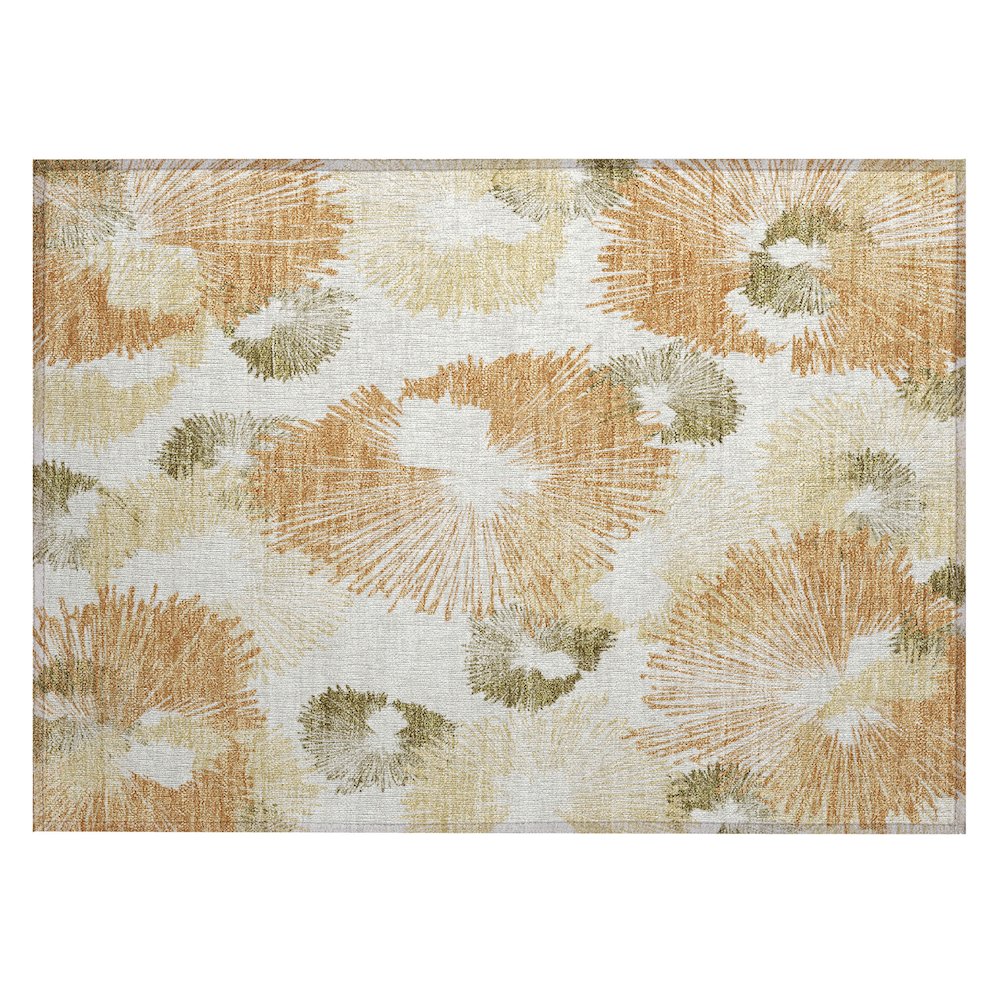 Machine Washable Indoor/Outdoor Chantille ACN2132 Coral 1'8" x 2'6" Rug. Picture 1