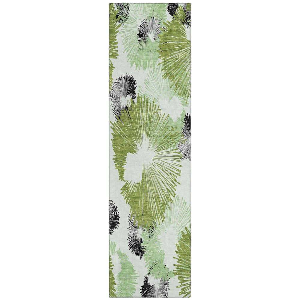 Machine Washable Indoor/Outdoor Chantille ACN2132 Olive 2'3" x 7'6" Runner Rug. Picture 1