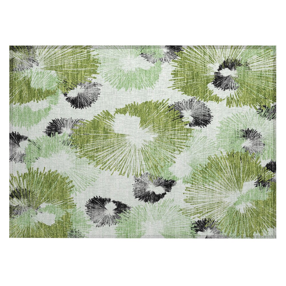 Machine Washable Indoor/Outdoor Chantille ACN2132 Olive 1'8" x 2'6" Rug. Picture 1