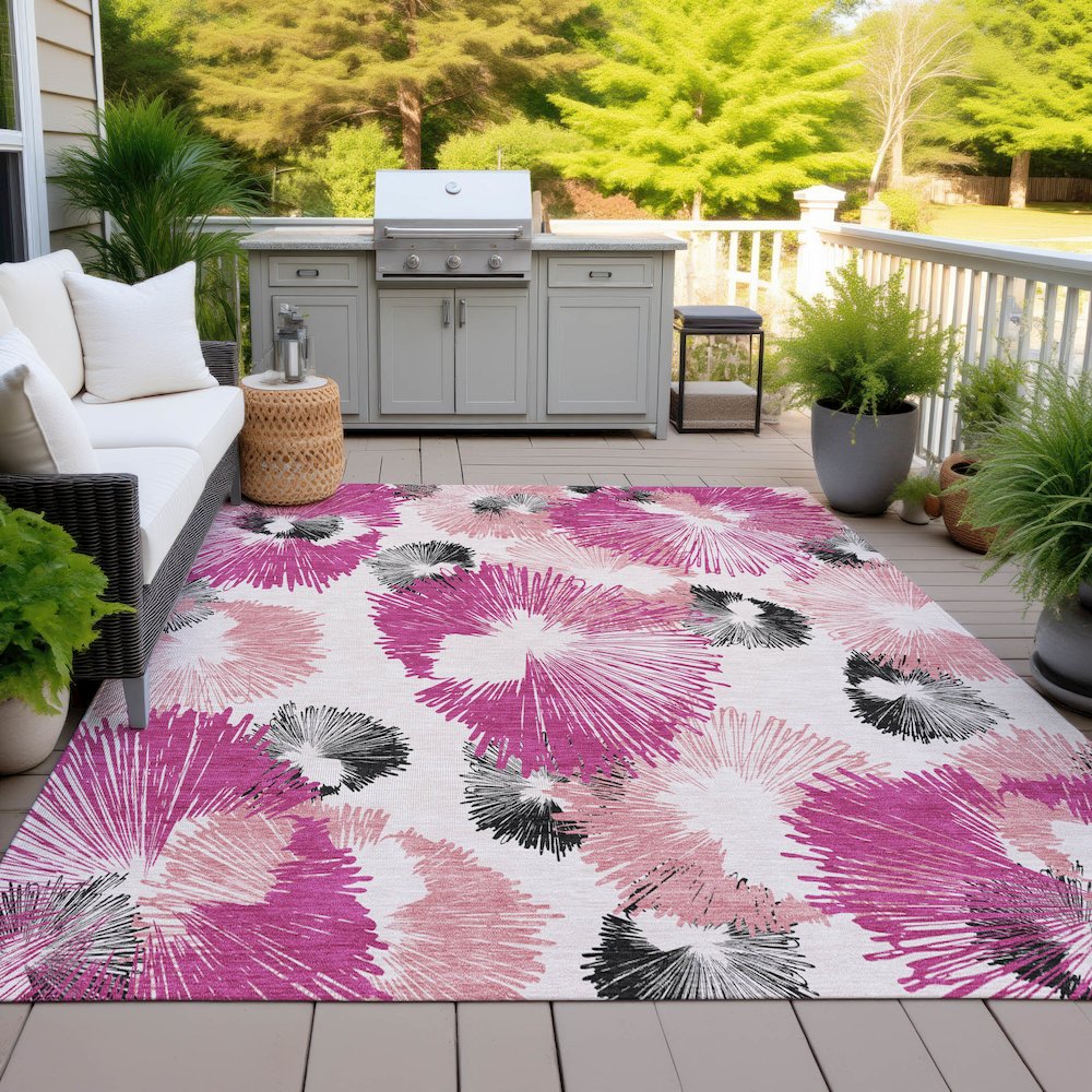 Machine Washable Indoor/Outdoor Chantille ACN2132 Pink 2'6" x 3'10" Rug. Picture 7