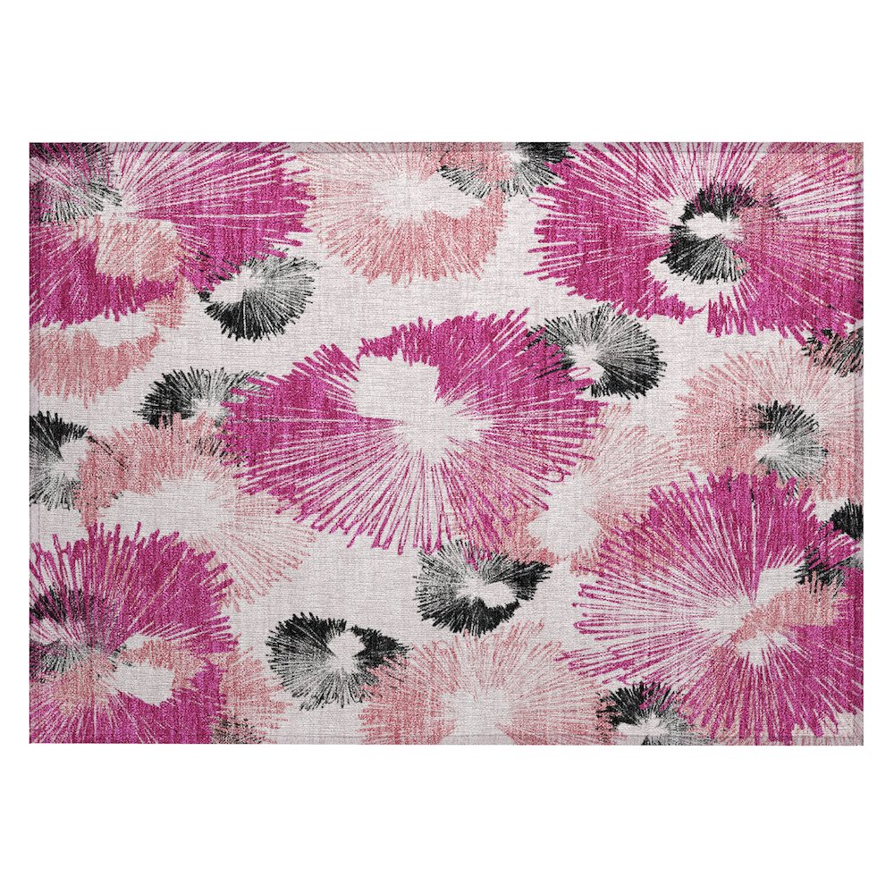 Machine Washable Indoor/Outdoor Chantille ACN2132 Pink 1'8" x 2'6" Rug. Picture 1