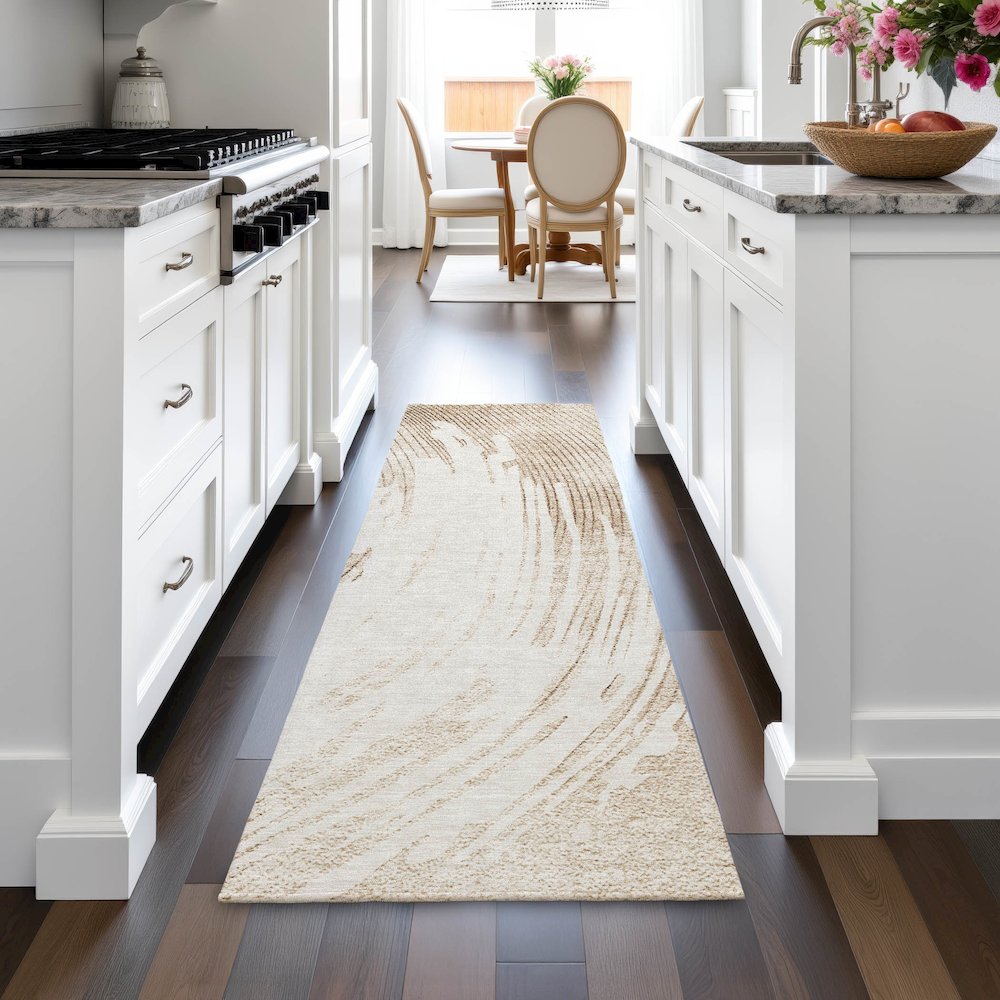 Machine Washable Indoor/Outdoor Chantille ACN2133 Brown 2'3" x 7'6" Runner Rug. Picture 5