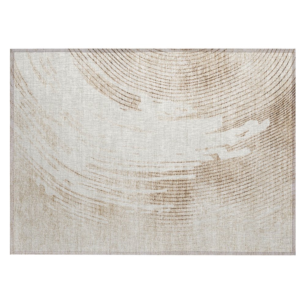 Machine Washable Indoor/Outdoor Chantille ACN2133 Brown 1'8" x 2'6" Rug. Picture 1