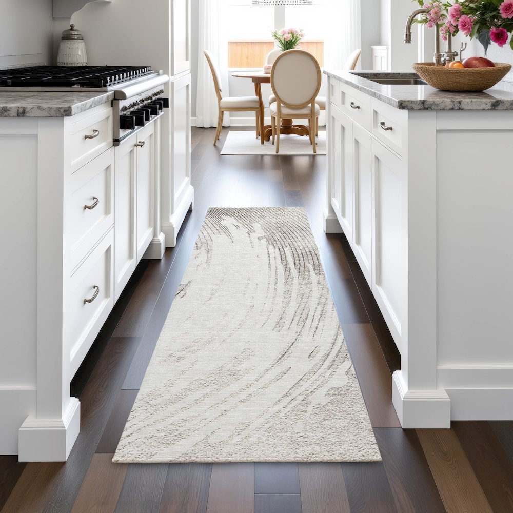 Machine Washable Indoor/Outdoor Chantille ACN2133 Ivory 2'3" x 7'6" Runner Rug. Picture 5