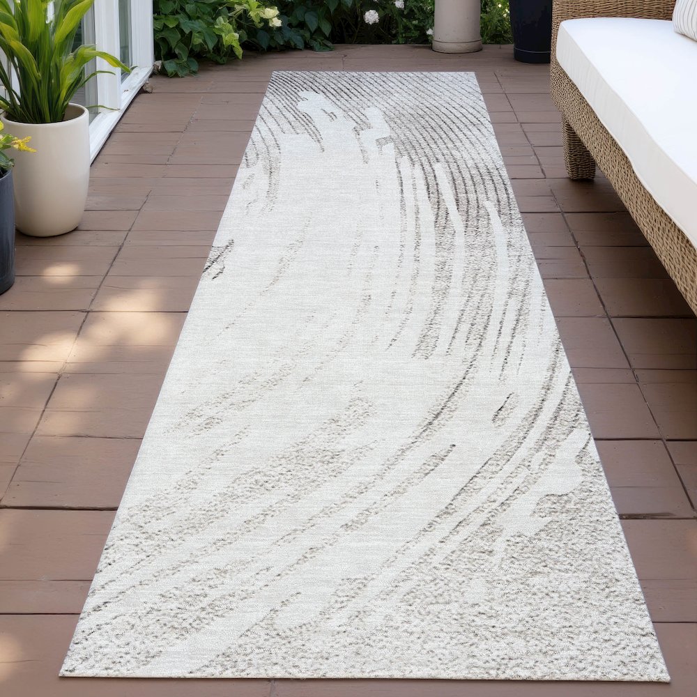 Machine Washable Indoor/Outdoor Chantille ACN2133 Ivory 2'3" x 7'6" Runner Rug. Picture 6