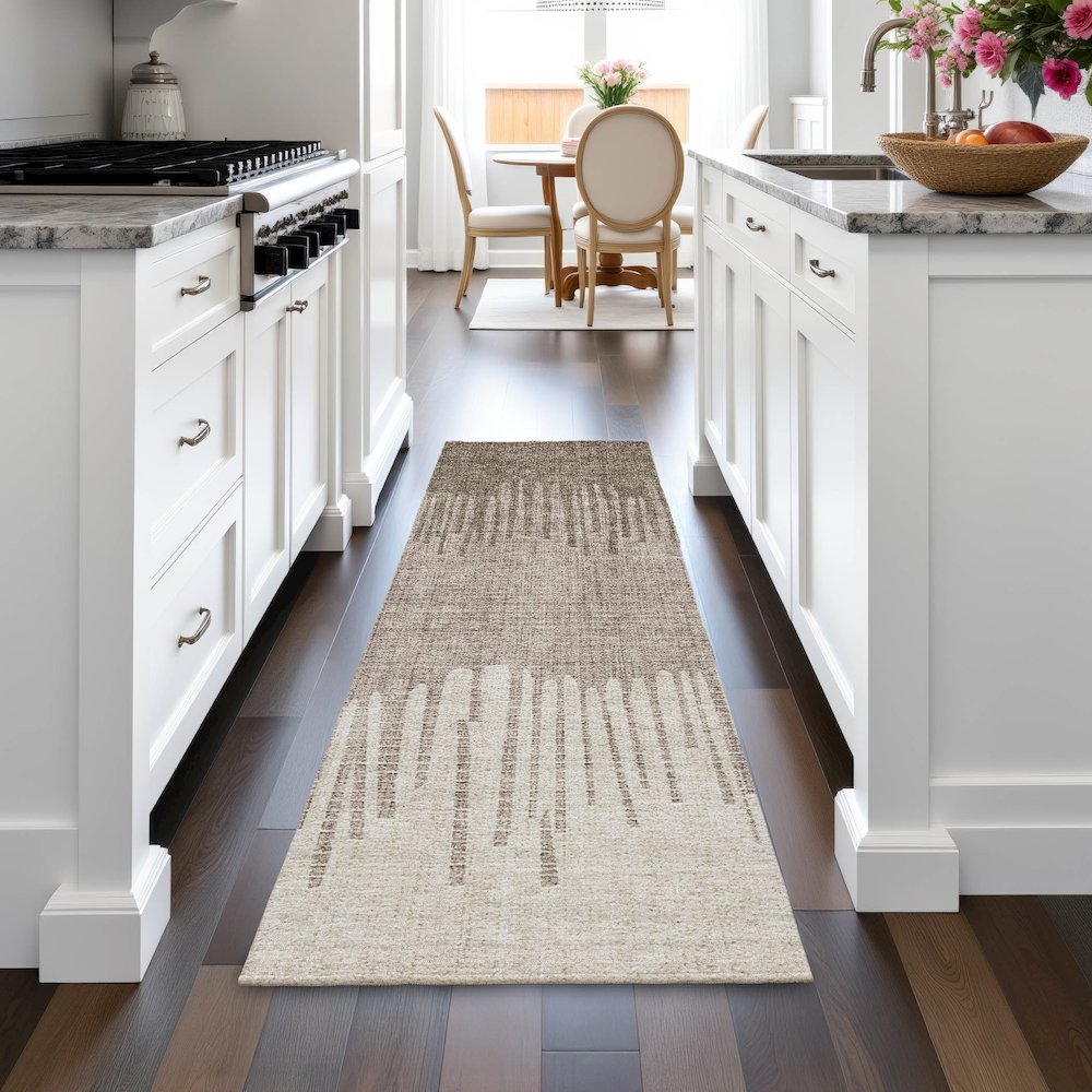 Machine Washable Indoor/Outdoor Chantille ACN2135 Brown 2'3" x 7'6" Runner Rug. Picture 5
