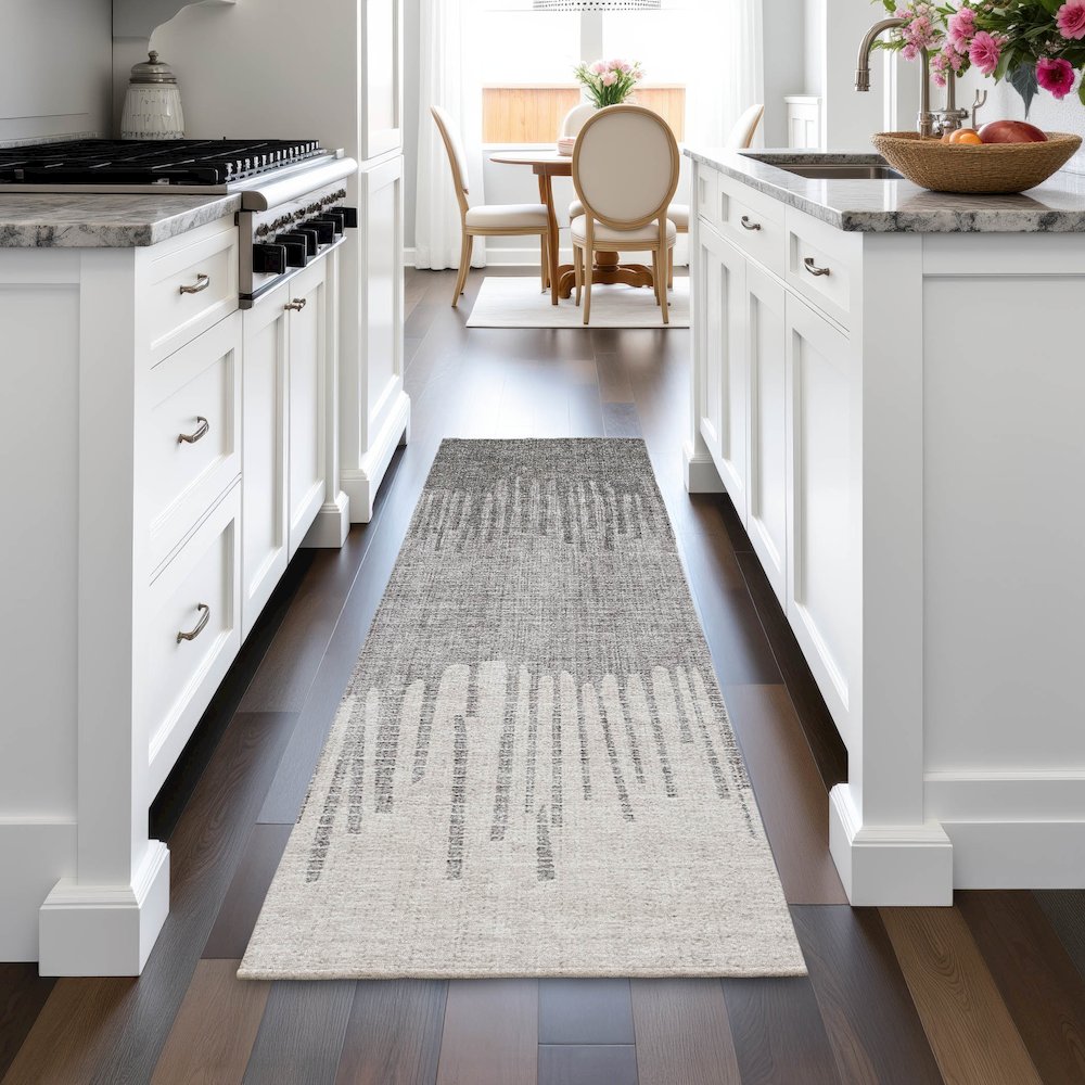 Machine Washable Indoor/Outdoor Chantille ACN2135 Gray 2'3" x 7'6" Runner Rug. Picture 5