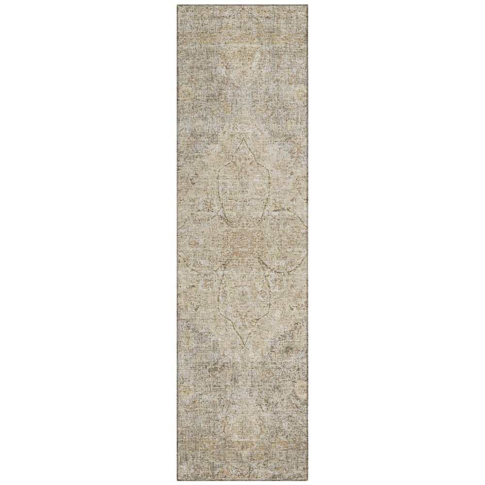 Machine Washable Indoor/Outdoor Chantille ACN2136 Beige 2'3" x 7'6" Runner Rug. Picture 1