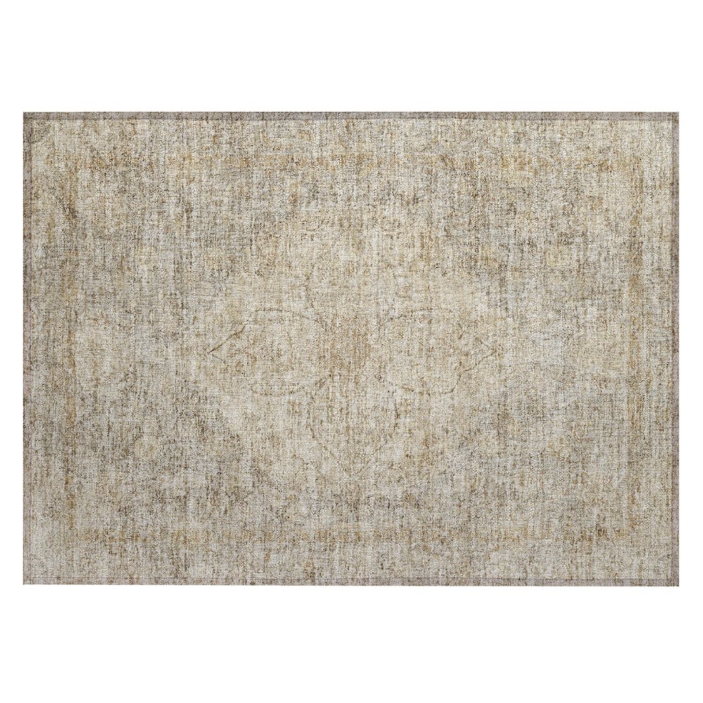 Machine Washable Indoor/Outdoor Chantille ACN2136 Beige 1'8" x 2'6" Rug. Picture 1