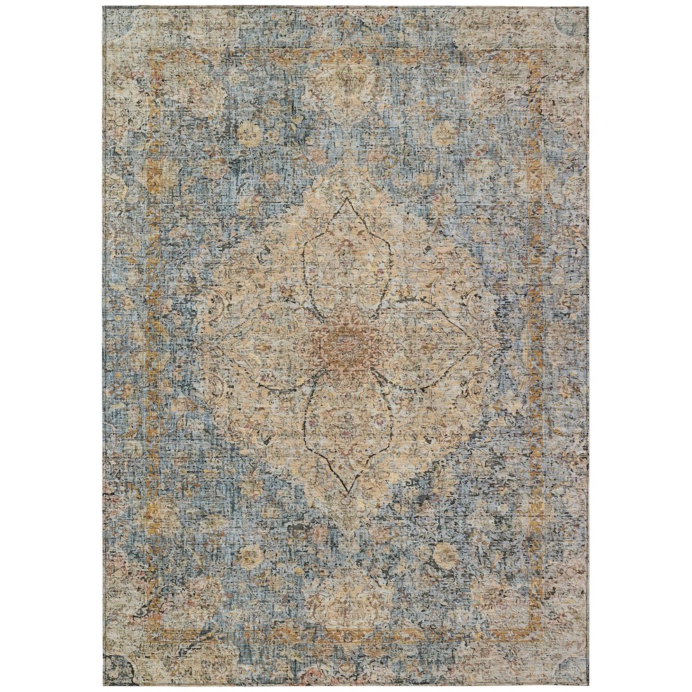 Machine Washable Indoor/Outdoor Chantille ACN2136 Blue 2'6" x 3'10" Rug. Picture 1