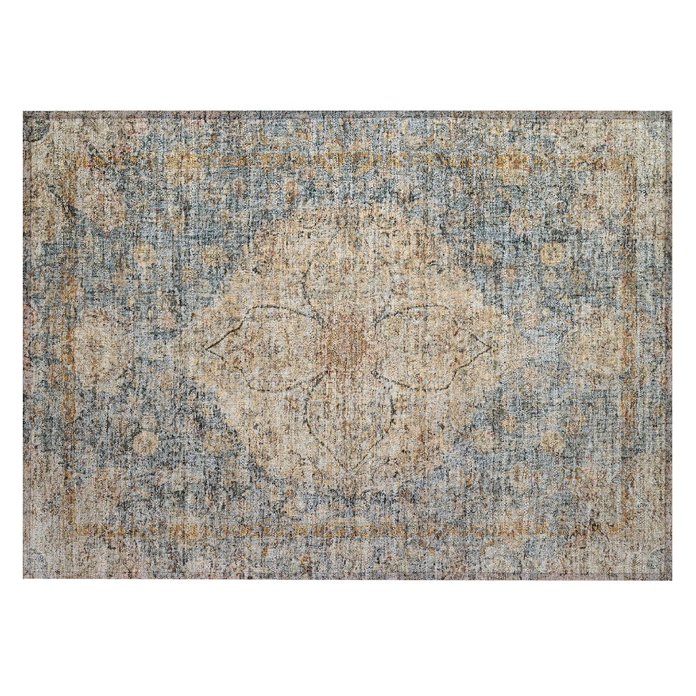 Machine Washable Indoor/Outdoor Chantille ACN2136 Blue 1'8" x 2'6" Rug. Picture 1