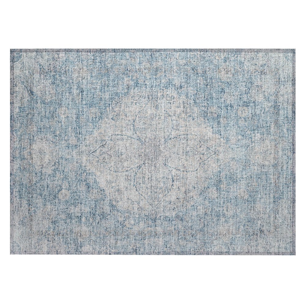 Machine Washable Indoor/Outdoor Chantille ACN2136 Denim 1'8" x 2'6" Rug. Picture 1