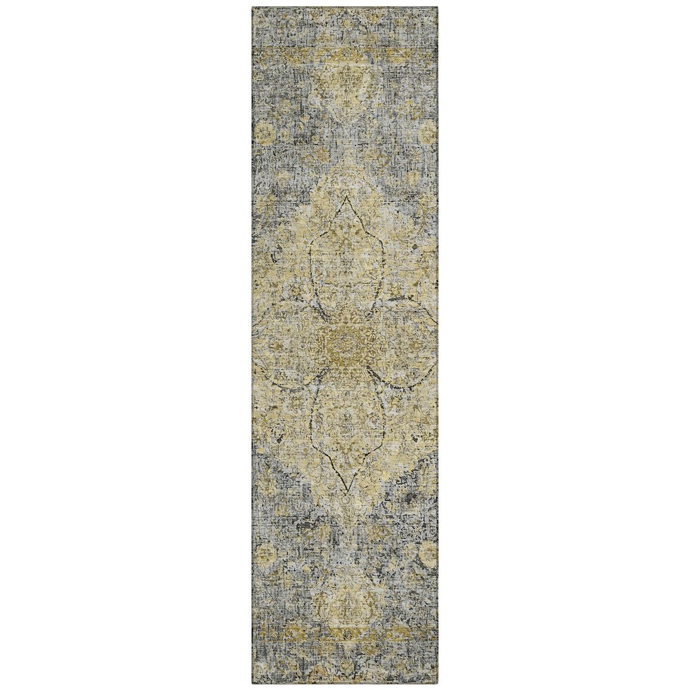 Machine Washable Indoor/Outdoor Chantille ACN2136 Pewter 2'3" x 7'6" Runner Rug. Picture 1