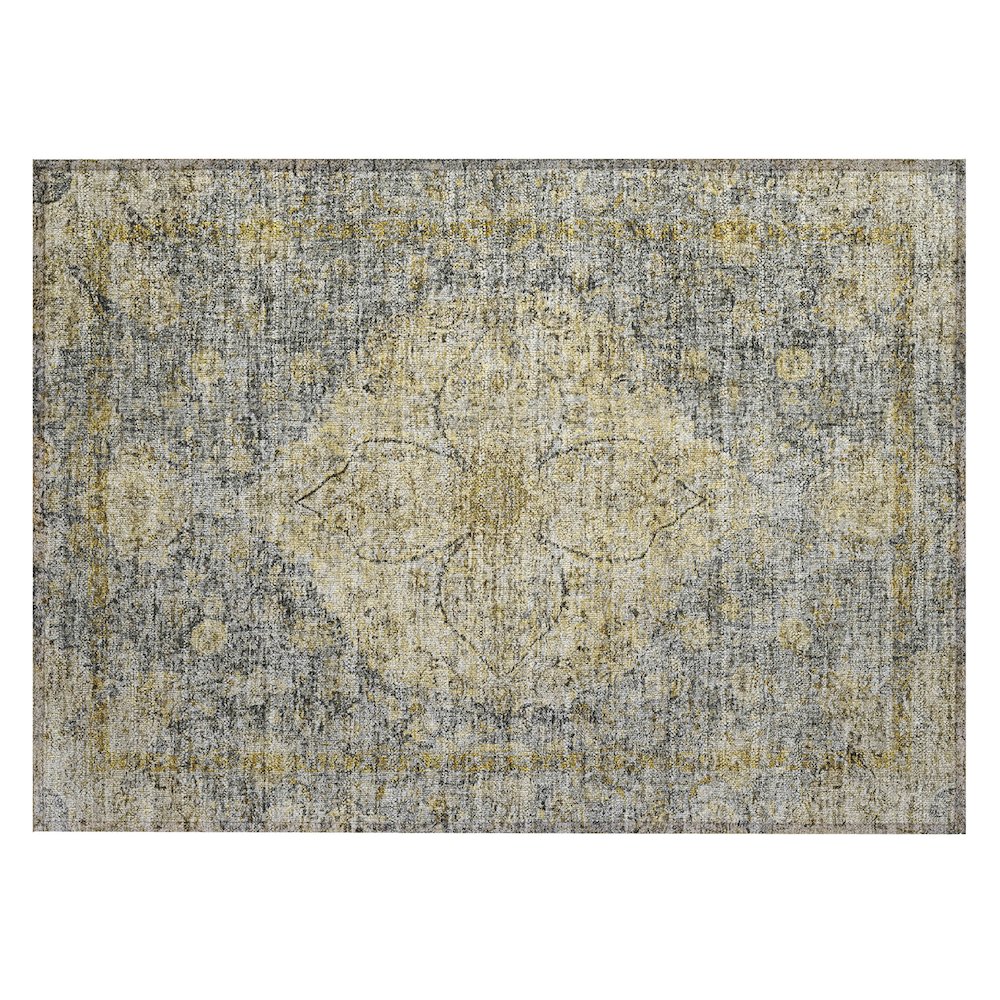 Machine Washable Indoor/Outdoor Chantille ACN2136 Pewter 1'8" x 2'6" Rug. Picture 1