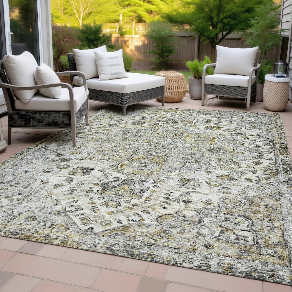 Machine Washable Indoor/Outdoor Chantille ACN2138 Beige 2'6" x 3'10" Rug. Picture 8