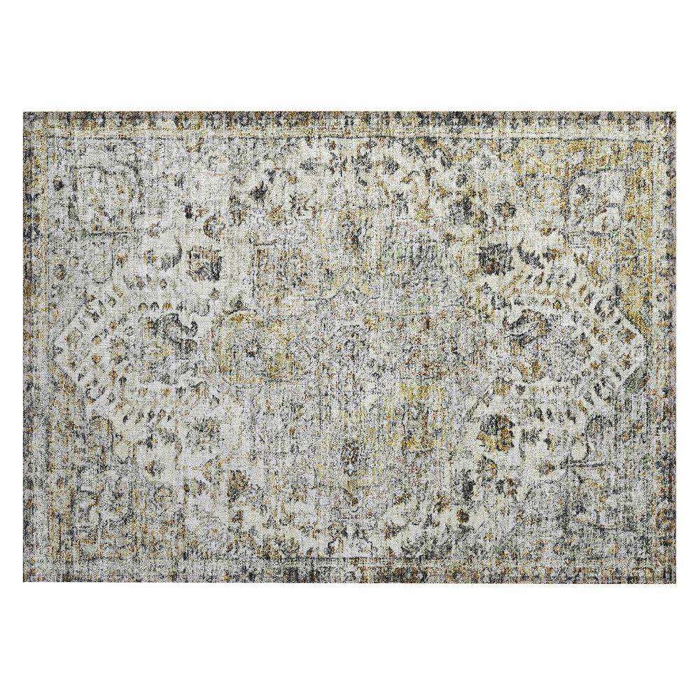 Machine Washable Indoor/Outdoor Chantille ACN2138 Beige 1'8" x 2'6" Rug. Picture 1