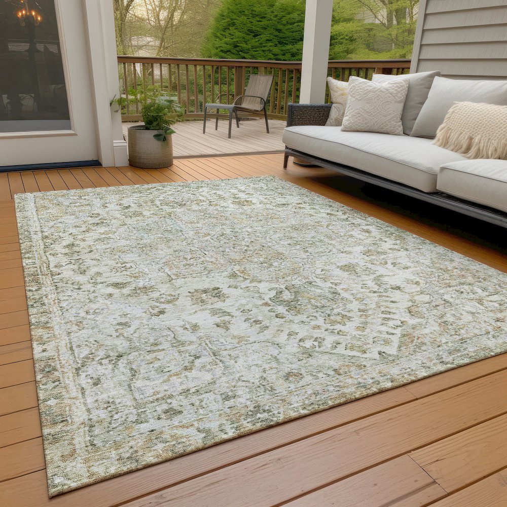 Machine Washable Indoor/Outdoor Chantille ACN2138 Ivory 2'6" x 3'10" Rug. Picture 7