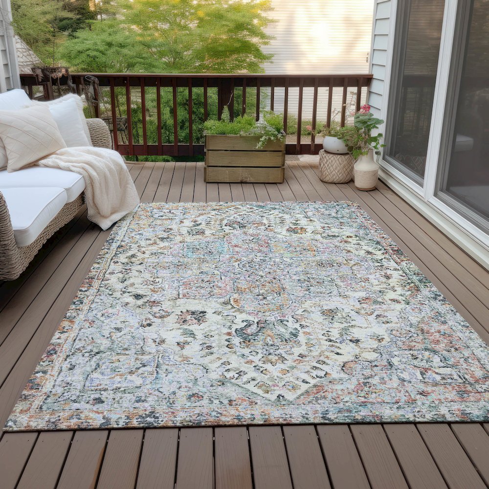 Machine Washable Indoor/Outdoor Chantille ACN2138 Sage 2'6" x 3'10" Rug. Picture 7