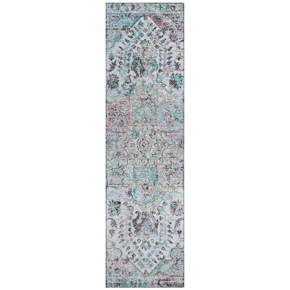 Machine Washable Indoor/Outdoor Chantille ACN2138 Sky 2'3" x 7'6" Runner Rug. Picture 1